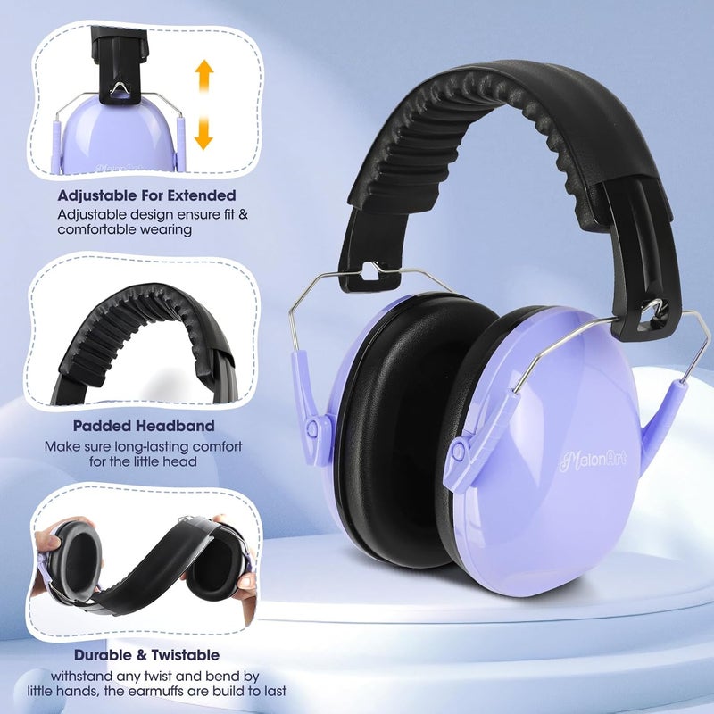 MelonArt Kids Ear Protection Earmuffs 6 Pack Noise Cancelling Headphones for Kids 27dB Toddler Soundproof Headphones Noise Reduction for Autism Sensory Shooting - Image 3